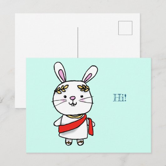 The Roman rabbit emperor greets you Briefkaart (Voorkant / Achterkant)