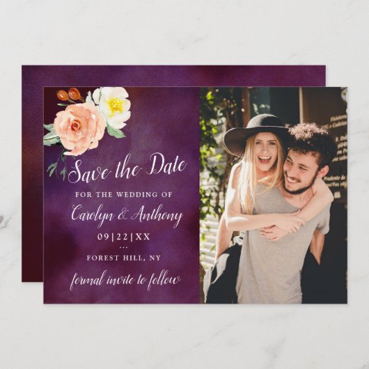 The Romance In Bloom Trouwcollectie Save The Date (Voorkant / Achterkant)