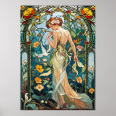 The Romantic Vine Art Nouveau Feminine Poster (Voorkant)