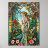 The Romantic Vine Art Nouveau Feminine Poster (Voorkant)