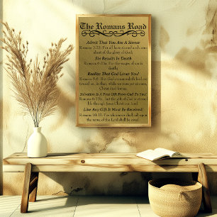 The Romeinen Weg Zondaar Gebed Goud Zwart Perfect Poster