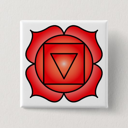 The Root Chakra Vierkante Button 5,1 Cm (Voorkant)