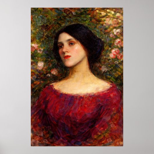 The Rose Bower by John William Waterhouse Poster (Voorkant)