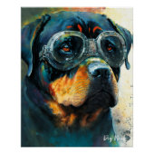 The Rottweiler Dog With Sunglasses 004 Perfect Poster (Voorkant)