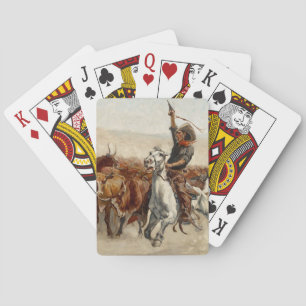 The Roundup Western Art van Frederic Remington Pokerkaarten