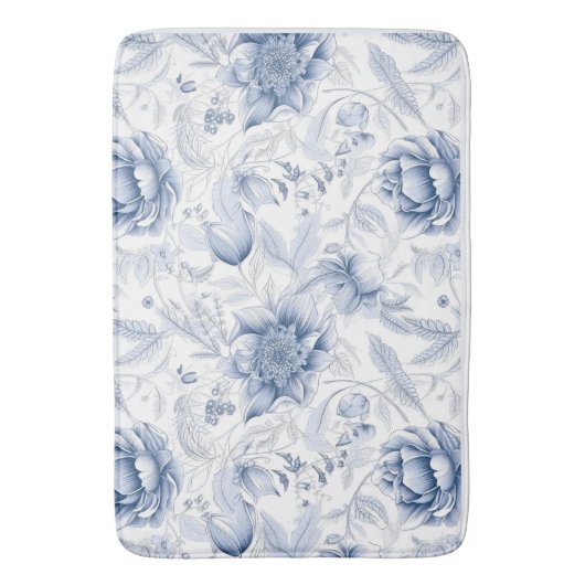 The Royal Blue Porcelain Floral Pattern Vol.1 Badmat (Voorkant Verticaal)