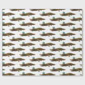 The Royal Croc - Fun Girly Modern Jewel Alligator  Cadeaupapier (Vlak)