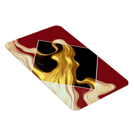 The Royal Flow Photo Magnet: Regal Crimson & Gold  Magneet (Rechterzijde)