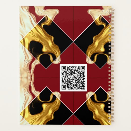 The Royal Flow Planner: Regal Crimson & Gold QR Planner (Achterkant)