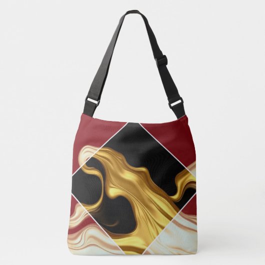 The Royal Flow: Regal Crimson & Gold Luxury Achemp Crossbody Tas (Voorkant)