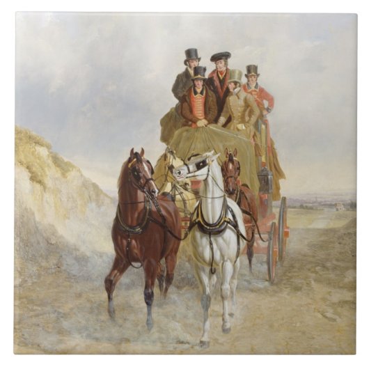 The Royal Mail Coach on the Road, 1841 (olie op pa Tegeltje (Voorkant)