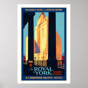 The Royal York Hotel Toronto Canada Vintage Reizen Poster