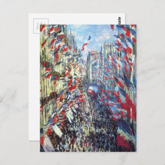 The Rue Montorgueil, Parijs door Claude Monet Briefkaart (Voorkant / Achterkant)