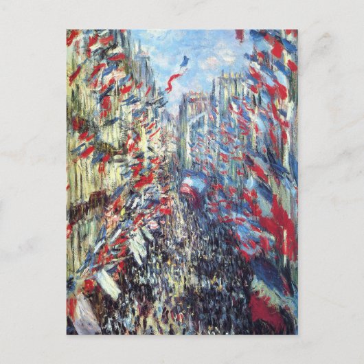 The Rue Montorgueil, Parijs door Claude Monet Briefkaart (Voorkant)