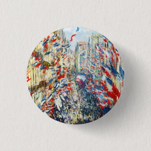 The Rue Montorgueil, Paris, Festival of June Ronde Button 3,2 Cm (Voorkant)