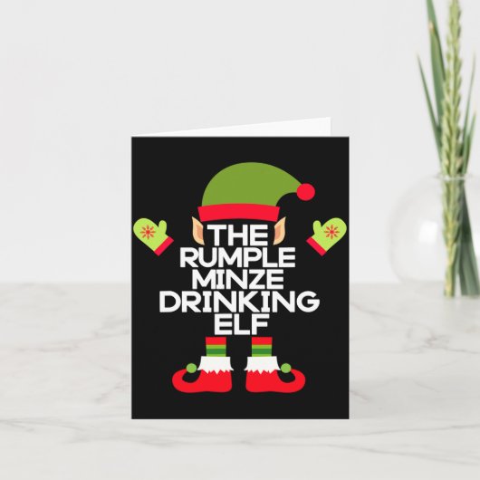 The Rumple Minze Drinking Elf Funny Whiskey Kaart (Voorkant)