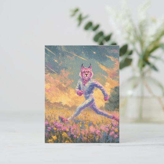 The Running Bobcat Briefkaart (Staand voorkant)