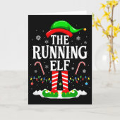 The Running Elf Xmas Running Funny Runner Christma Kaart (Gele Bloem)