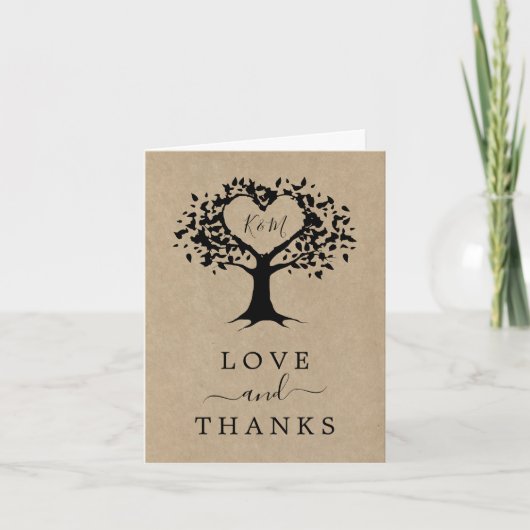 The Rustic Heart Tree Trouwcollectie Bedankkaart (Voorkant)