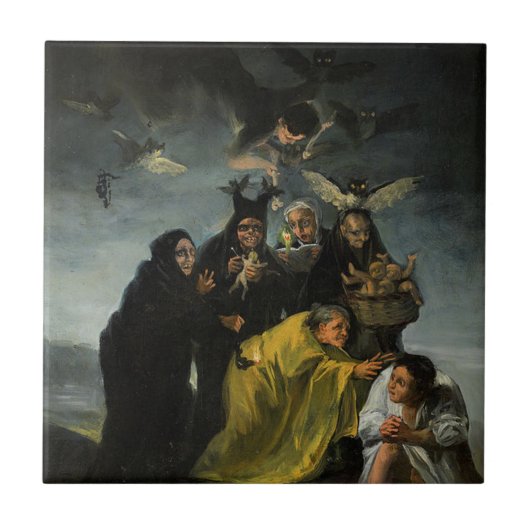 The Sabbath Of Witches Francisco Goya Tegeltje (Voorkant)