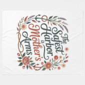 The Safest Harbor Is Mother's Arms Fleece Deken (Voorkant (Horizontaal))