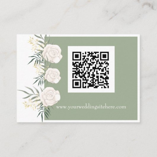 The Sage and White Rose Wedding Enclosure Antwoord Informatiekaartje (Achterkant)