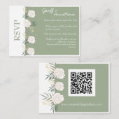 The Sage and White Rose Wedding Enclosure Antwoord Informatiekaartje (Voorkant / Achterkant)