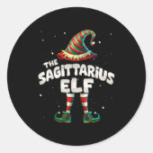 The Sagittarius Elf Family Matching Group Christma Ronde Sticker (Voorkant)