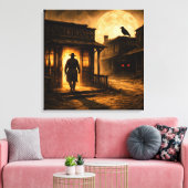 The Saloon Shadow: Gothic Frontier Entry Canvas Afdruk (Insitu (Woonkamer))