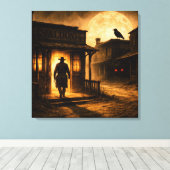 The Saloon Shadow: Gothic Frontier Entry Canvas Afdruk (Insitu (Houten vloer))