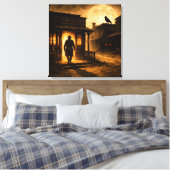 The Saloon Shadow: Gothic Frontier Entry Canvas Afdruk (Insitu (Slaapkamer))