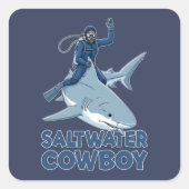 The Saltwater Cowboy Vierkante Sticker (Voorkant)