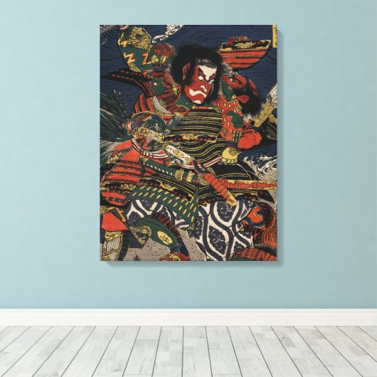 The samurai warriors Tadanori and Noritsune Canvas Afdruk (Insitu (Houten vloer))
