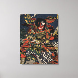 The samurai warriors Tadanori and Noritsune Canvas Afdruk