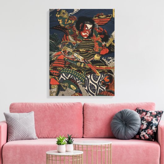 The samurai warriors Tadanori and Noritsune Canvas Afdruk (Insitu (Woonkamer))