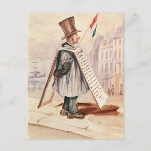 The Sandwich Board Man, Boulevard du Temple, 1839 Briefkaart