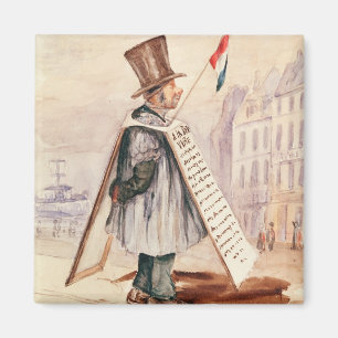 The Sandwich Board Man, Boulevard du Temple, 1839 Magneet