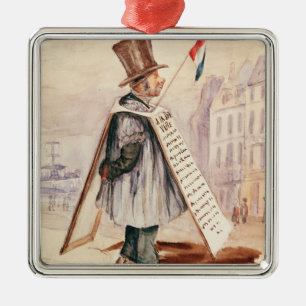 The Sandwich Board Man, Boulevard du Temple, 1839 Metalen Ornament