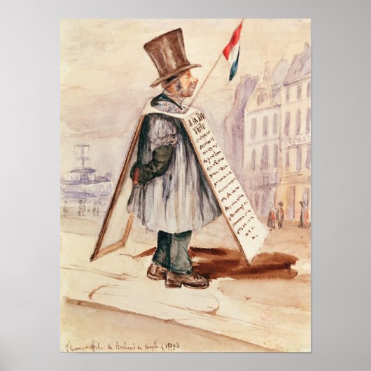 The Sandwich Board Man, Boulevard du Temple, 1839 Poster (Voorkant)
