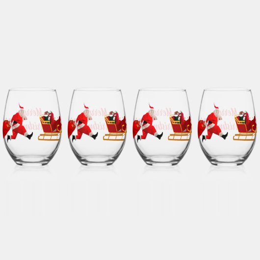 The Santa Claus Hustle Drinkware Set Wijnglas Zonder Voet (Voorkant)