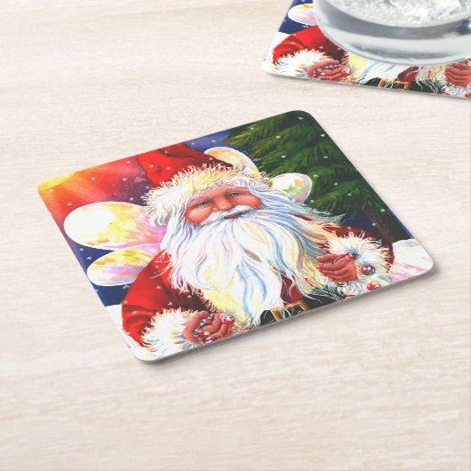 The Santa Fairy Kartonnen Onderzetters (Schuin)