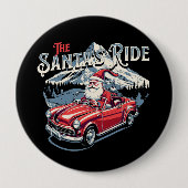 the santa's ride. ronde button 4,0 cm (Voorkant)
