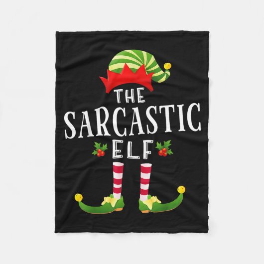 The Sarcastic Elf Christmas Matching Pajama  Fleece Deken (Voorkant)