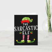 The Sarcastic Elf Christmas Matching Pajama  Kaart (Voorkant)