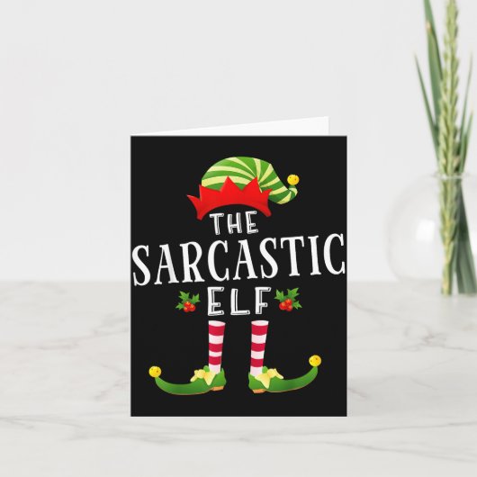 The Sarcastic Elf Christmas Matching Pajama  Kaart (Voorkant)
