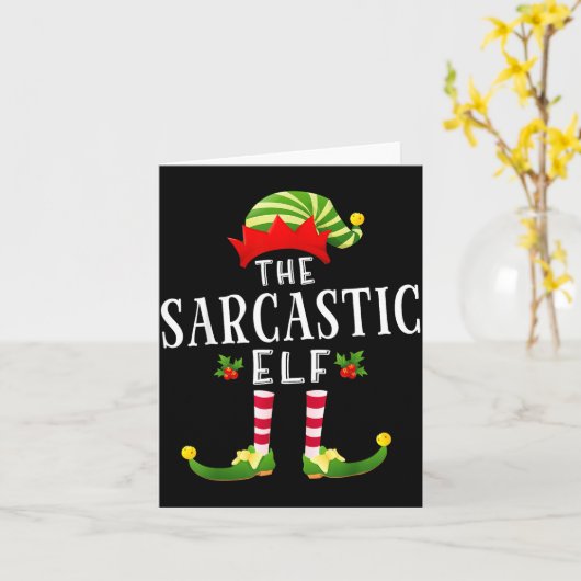 The Sarcastic Elf Christmas Matching Pajama  Kaart (Gele Bloem)