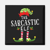 The Sarcastic Elf Christmas Matching Pajama Magneet (Voorkant)