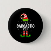 The Sarcastic Elf Christmas Pjs Matching Pajama  Ronde Button 5,7 Cm (Voorkant)