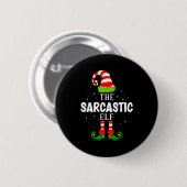The Sarcastic Elf Christmas Pjs Matching Pajama Ronde Button 5,7 Cm (Voorkant /achterkant)