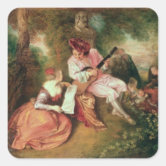 The Scale of Love, 1715-18 Vierkante Sticker (Voorkant)